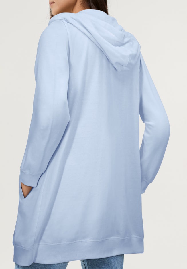 French Terry Long Zip Front Hoodie image number 1