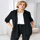 Ellos Studio French Terry Long Sleeve Zip-Front Tunic Hoodie image number null