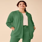 Ellos Studio French Terry Long Sleeve Zip-Front Tunic Hoodie image number null