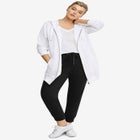 French Terry Long Zip Front Hoodie image number null