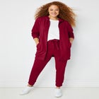 French Terry Long Zip Front Hoodie image number null