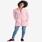 French Terry Long Zip Front Hoodie image number null