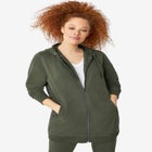 French Terry Long Zip Front Hoodie image number null