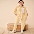 French Terry Drawstring Elastic Waistband Jogger image number null