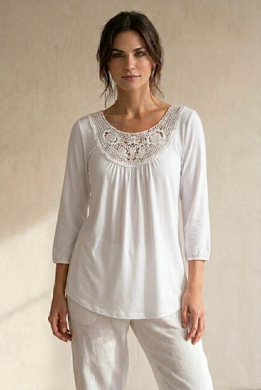 Crochet Trim Tunic image number 0