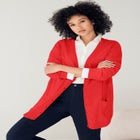 V-Neck Button-Front 100% Cotton Boyfriend Cardigan image number null