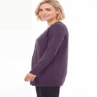 V-Neck Button-Front 100% Cotton Boyfriend Cardigan image number 2