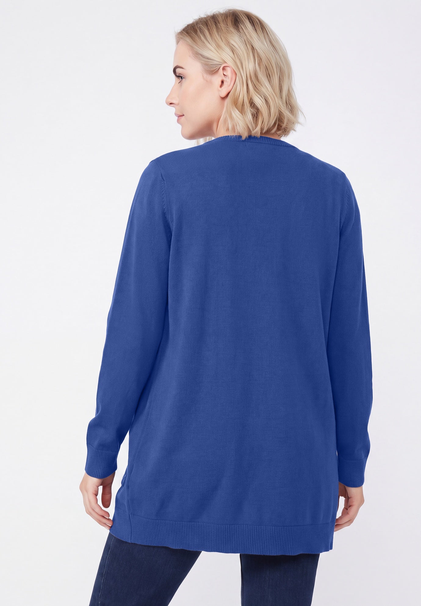 V-Neck Button-Front 100% Cotton Boyfriend Cardigan image number 1