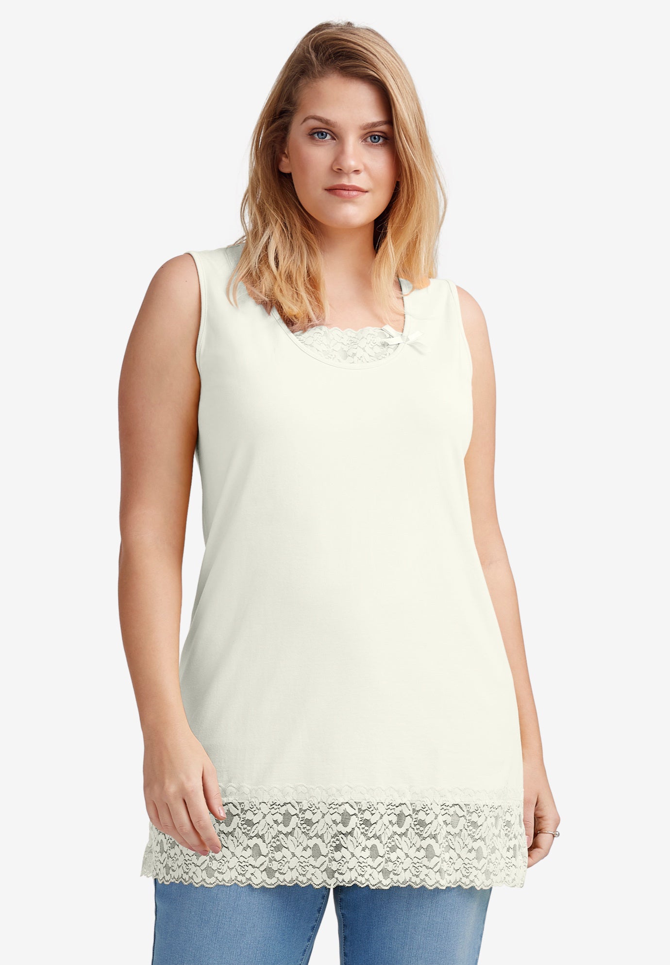 Lace Hem Tunic Tank image number 0