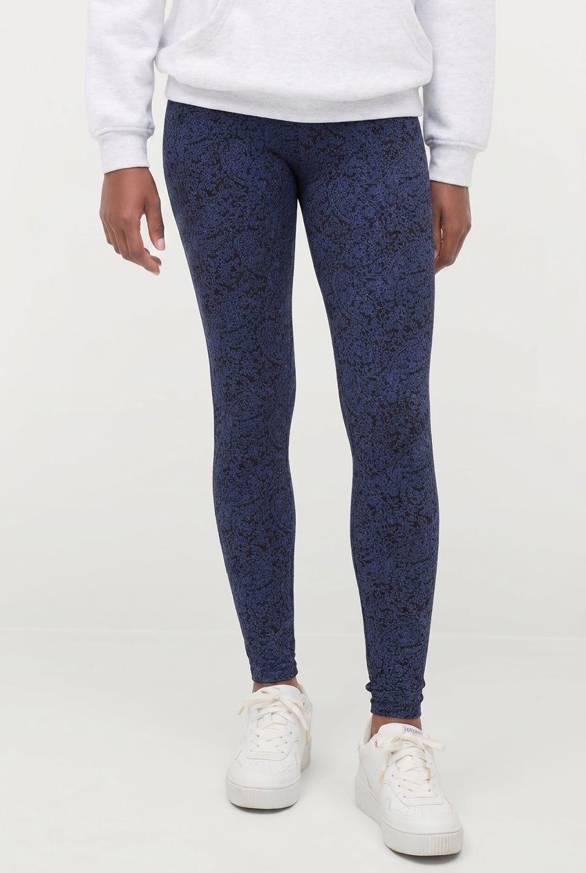 Cotton Spandex Elastic Waist Full Length Leggings image number 0