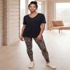 Cotton Spandex Elastic Waist Full Length Leggings image number null