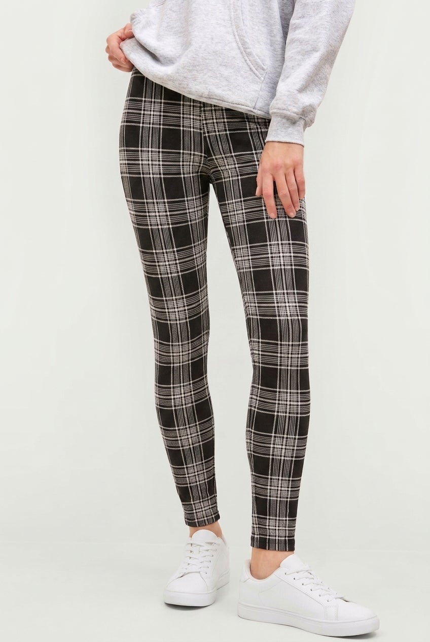 Cotton Spandex Elastic Waist Full Length Leggings image number 0