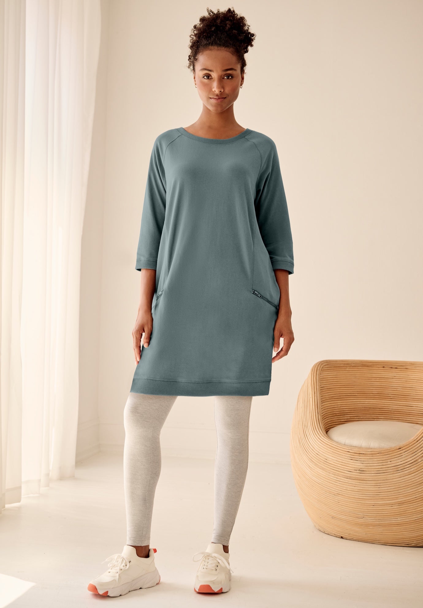 French Terry Zip Pocket Tunic image number 0
