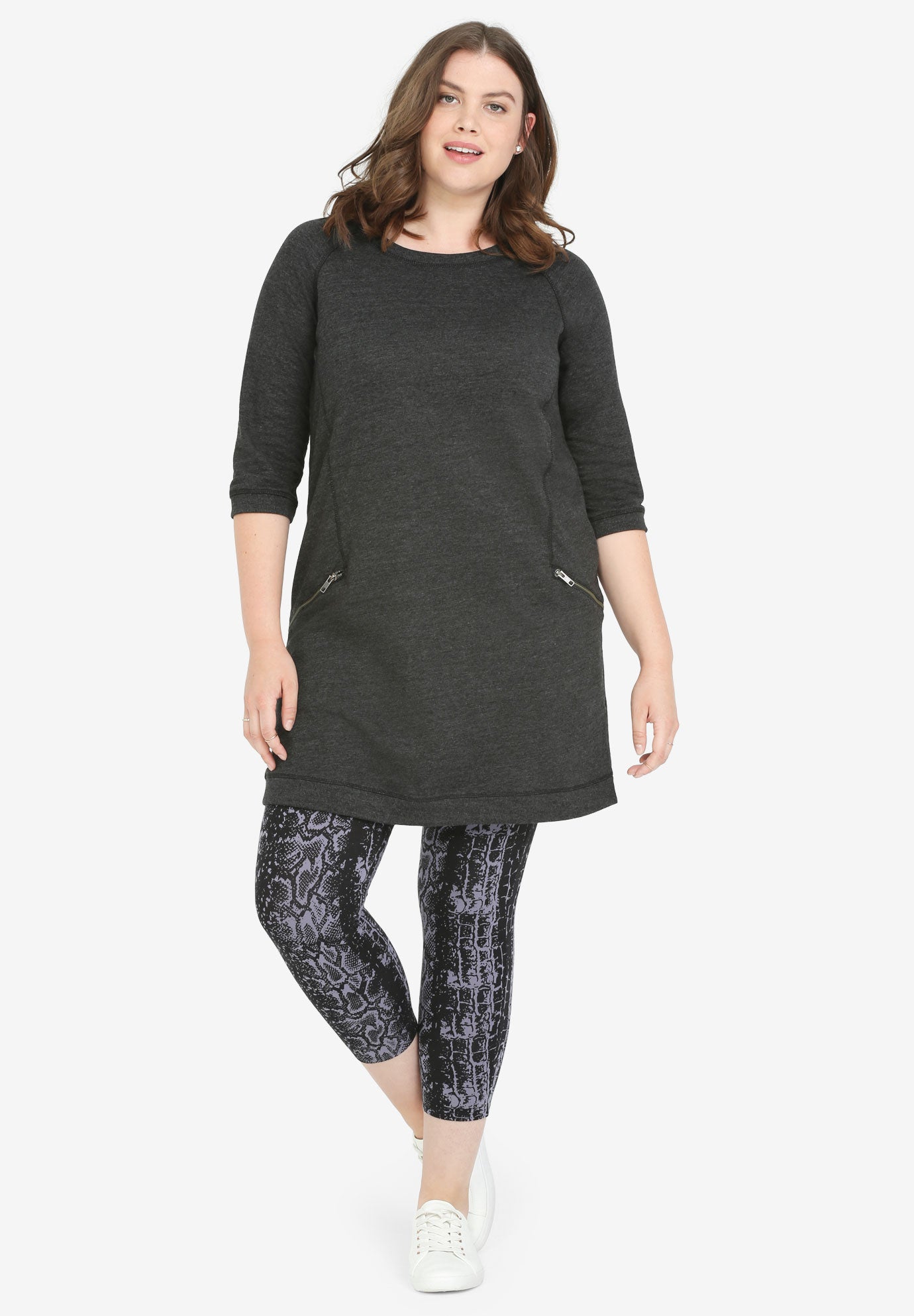 French Terry Zip Pocket Tunic image number 1