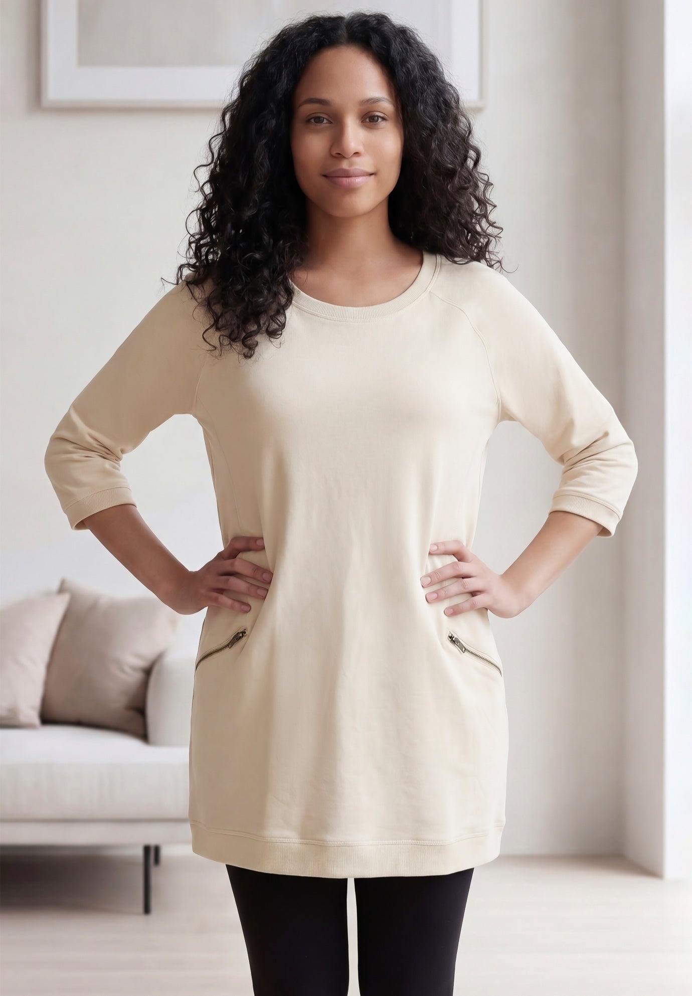 French Terry Zip Pocket Tunic image number 0