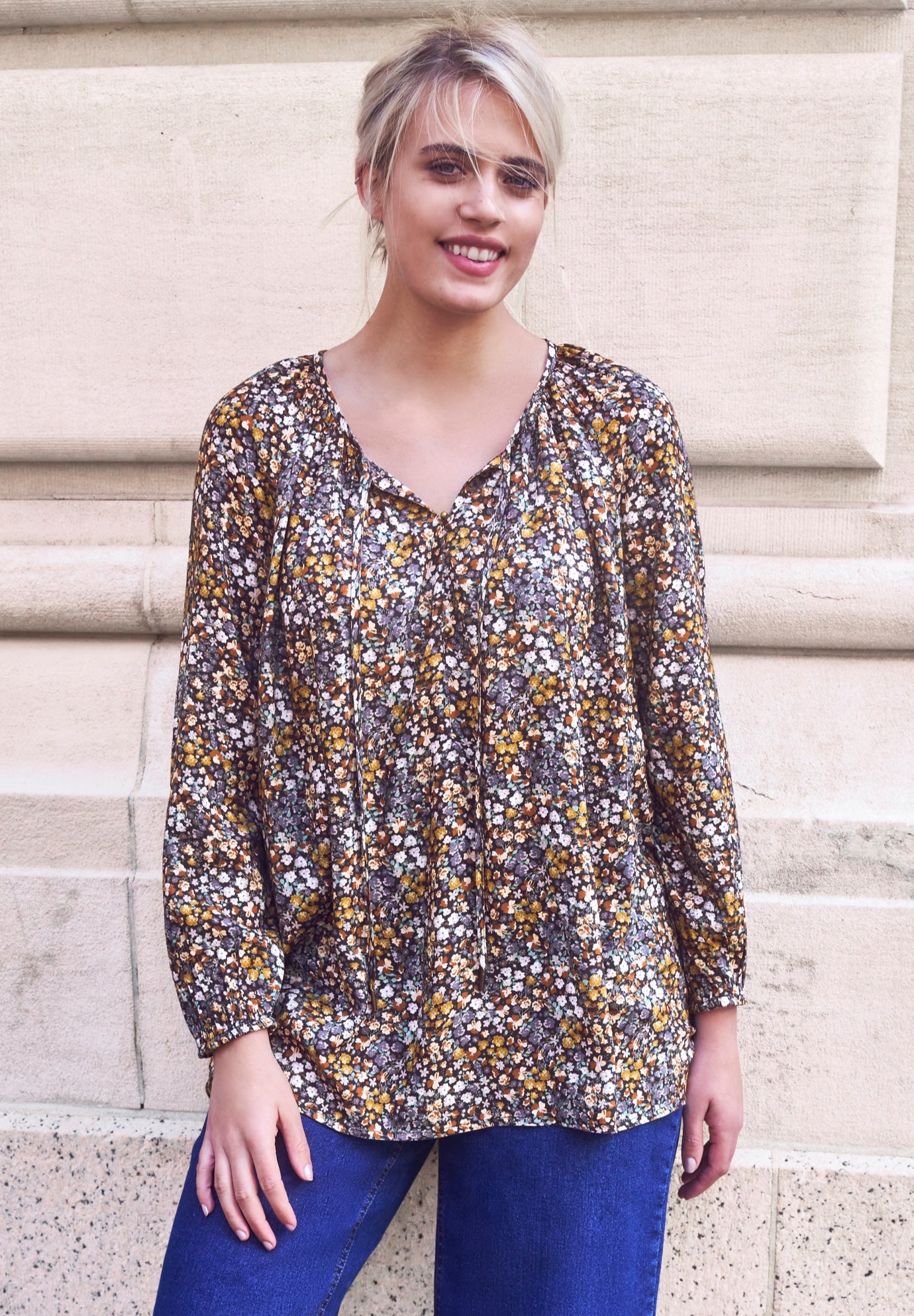 Tie Neck Peasant Tunic image number 0