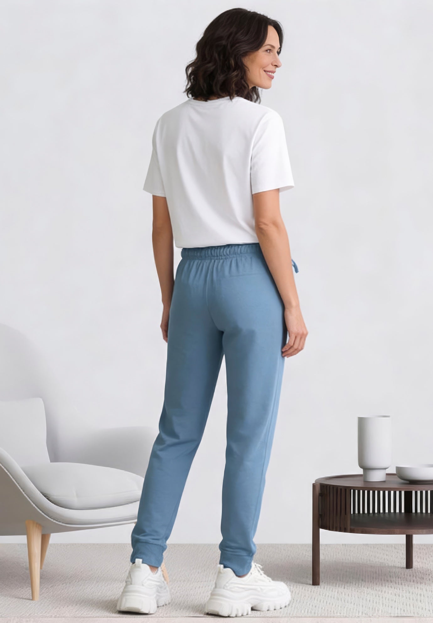 Ellos Studio French Terry Drawstring Elastic Waistband Jogger image number 1