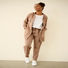 French Terry Drawstring Elastic Waistband Jogger image number null