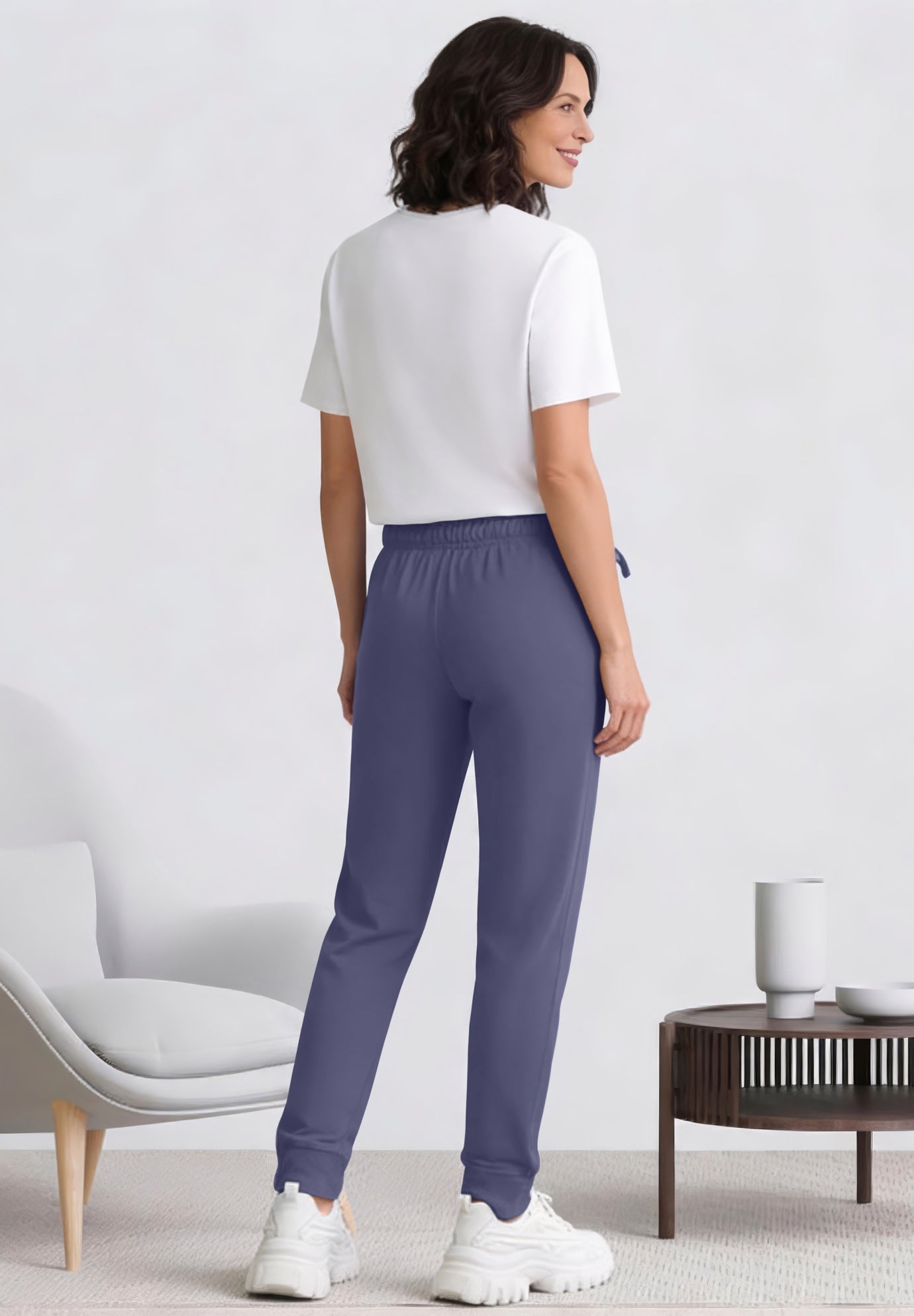 French Terry Drawstring Elastic Waistband Jogger image number 1