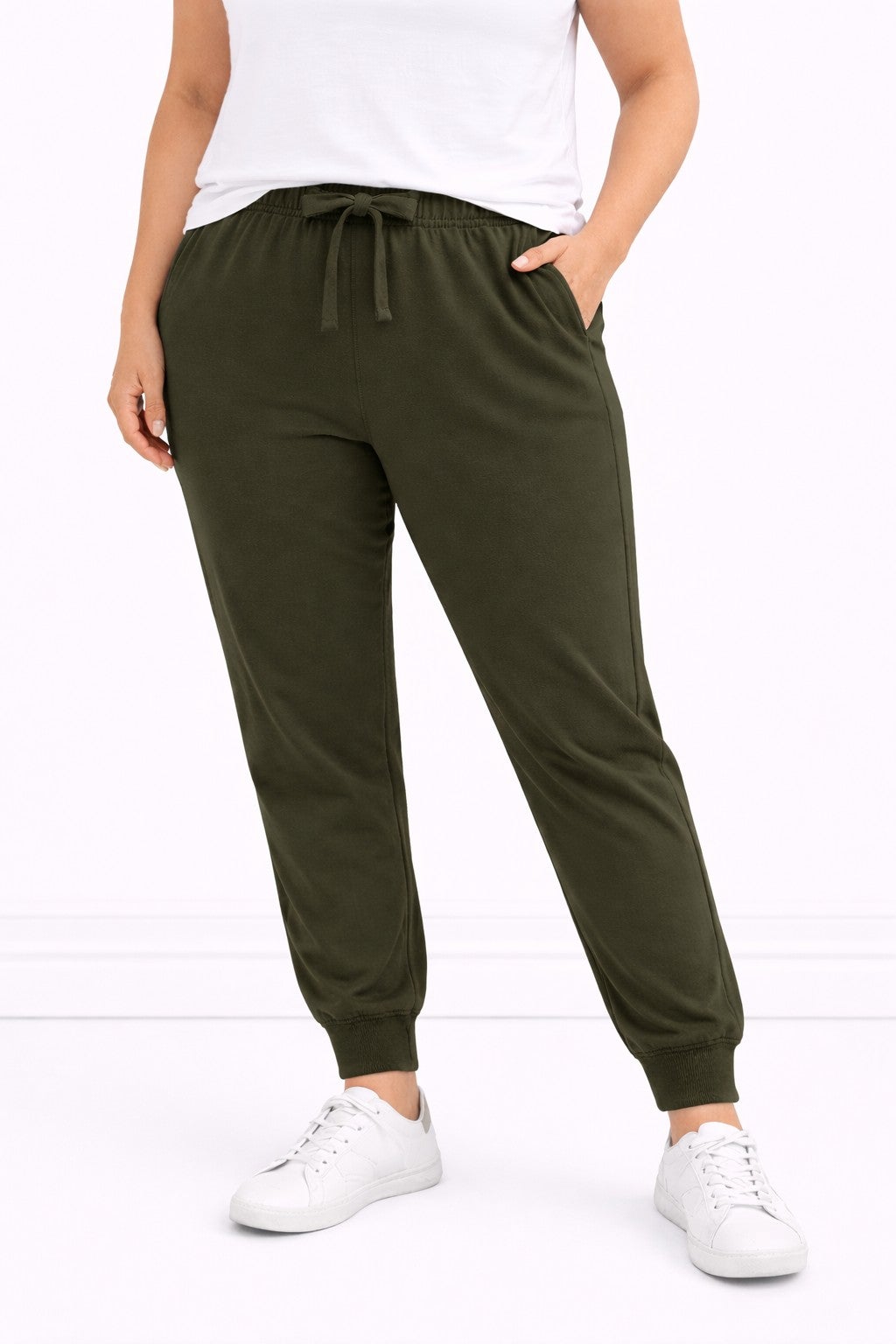 French Terry Drawstring Elastic Waistband Jogger image number 0