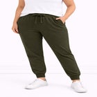 French Terry Drawstring Elastic Waistband Jogger image number null