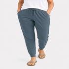 French Terry Drawstring Elastic Waistband Jogger image number null