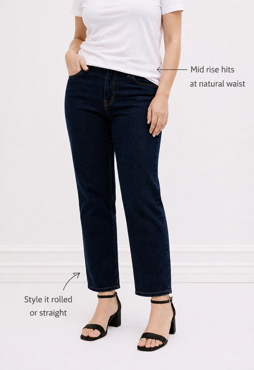 Mid-Rise Stretch 5-Pocket Relaxed Fit Boyfriend Jeans image number 2