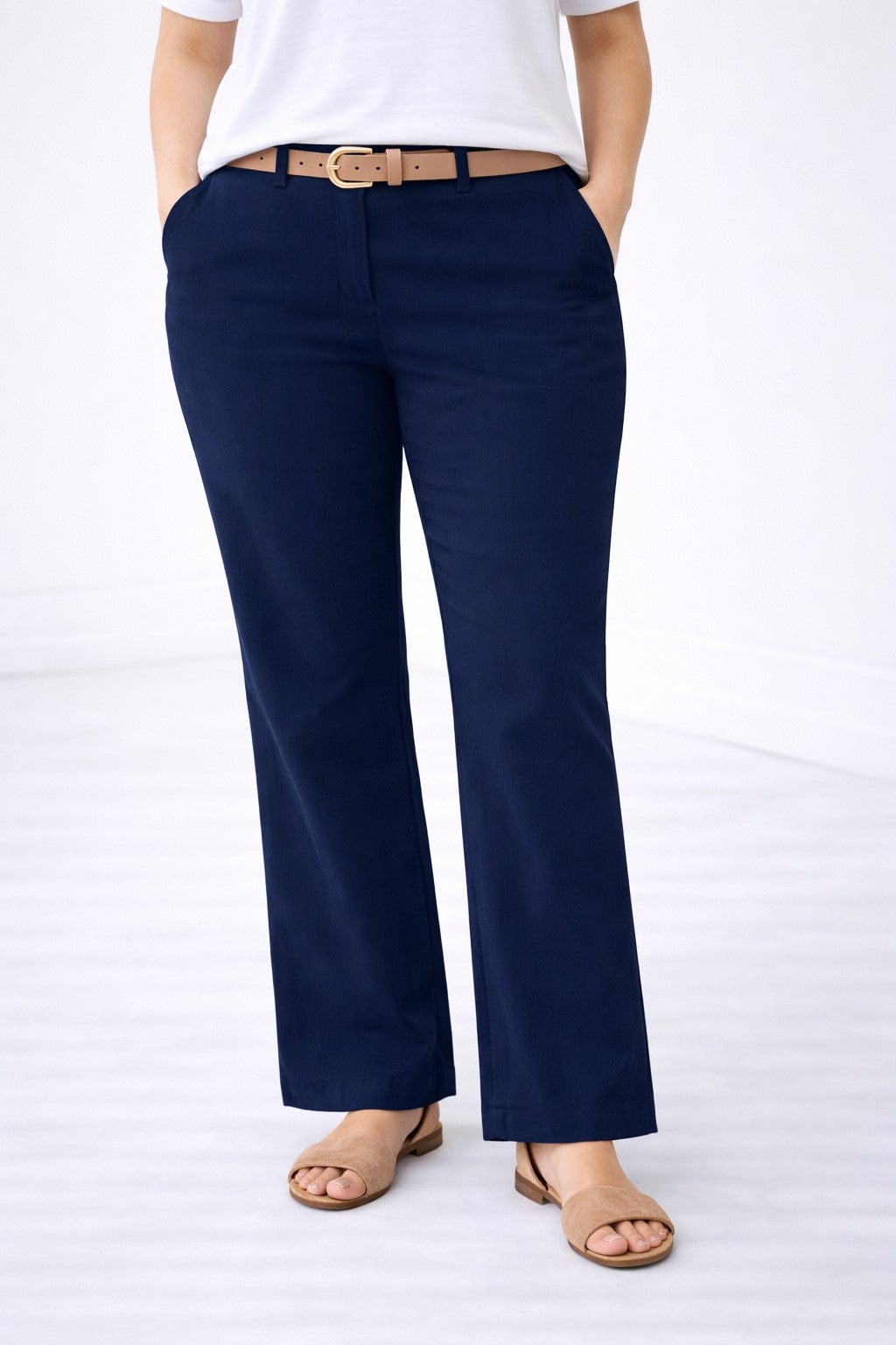 Stretch Chino Mid-rise Classic Bootcut Pants image number 0
