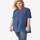 Breezy Cotton Henley Tunic image number null