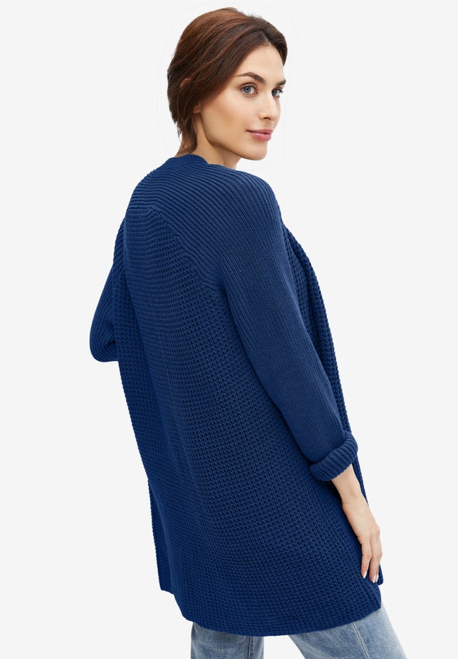 Open Front Waffle Cardigan image number 1