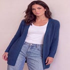 Soft Waffle-Knit Long Cardigan image number 0