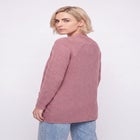 Open Front Long Ribbed Sleeve Waffle Cardigan image number null
