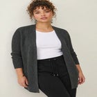 Soft Waffle-Knit Long Cardigan image number 0