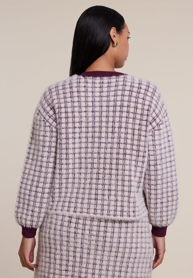 Fuzzy Intarsia Cardigan image number 1