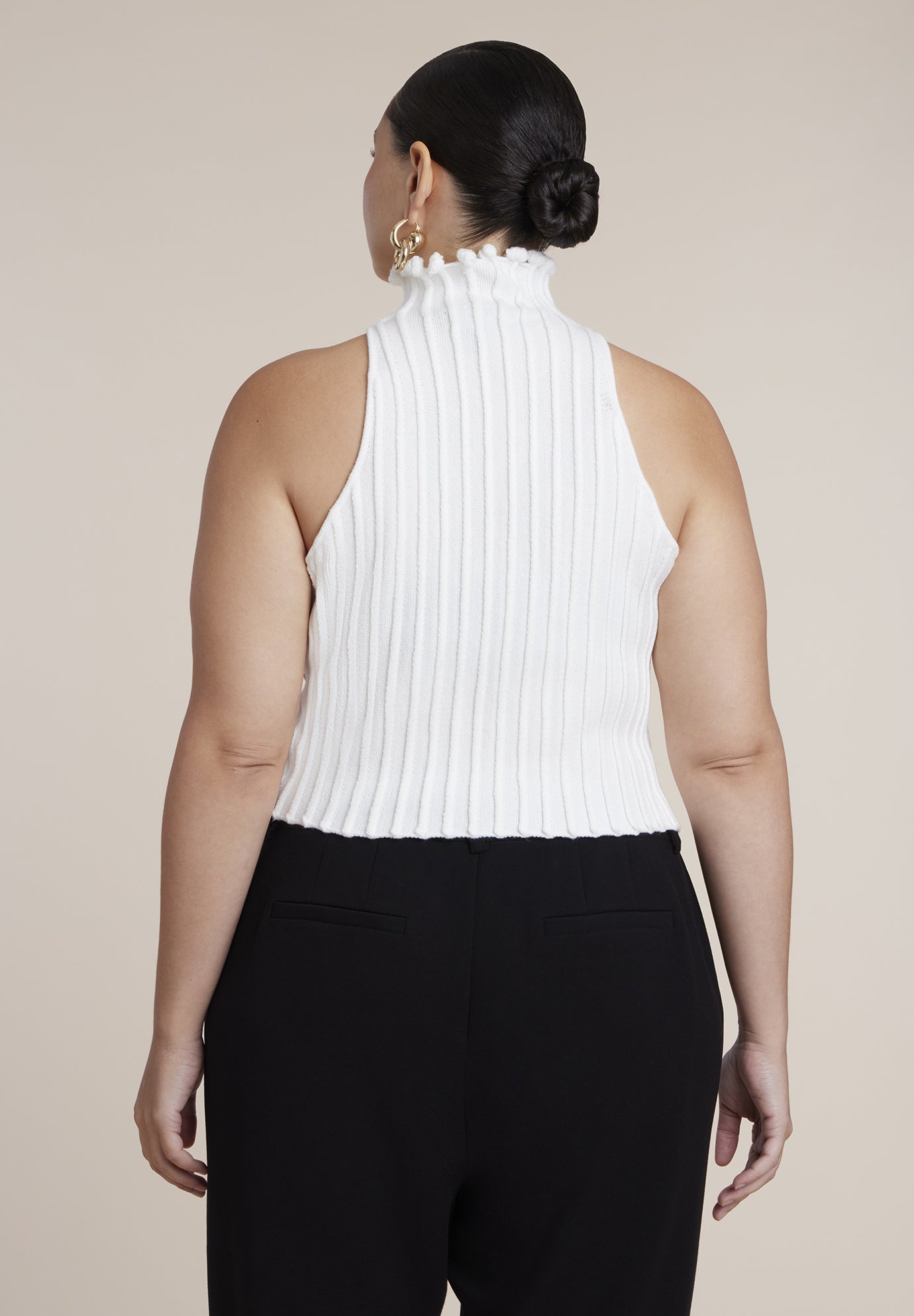 Bobble-Trim Sweater Vest image number 1