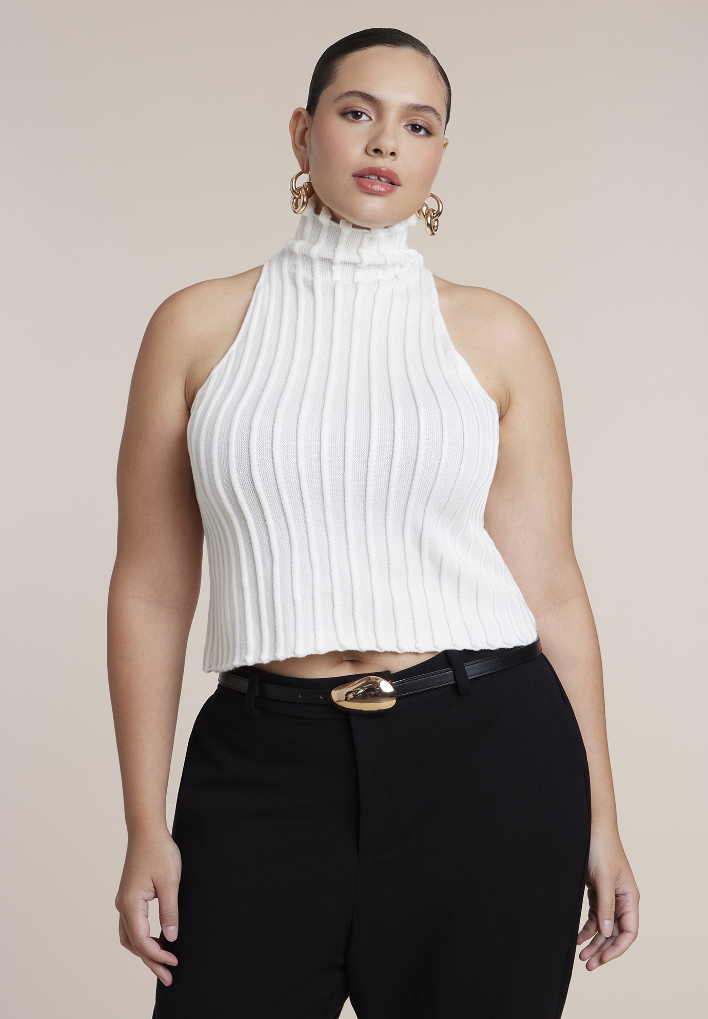 Bobble-Trim Sweater Vest image number 0