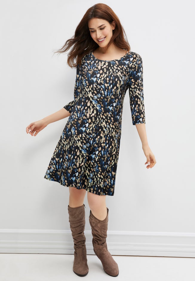 Madison Knit Three-Quarter Sleeve Dress image number 0