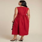 Boat Neck Flare Midi Dress image number null