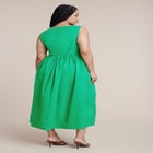 Boat Neck Flare Midi Dress image number null