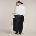 Mock Neck Blouse With Draped Ties image number 1