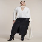 Mock Neck Blouse With Draped Ties image number 2