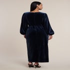 Velvet Puff Sleeve Pleated Dress image number 1