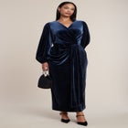 Velvet Puff Sleeve Pleated Dress image number 0