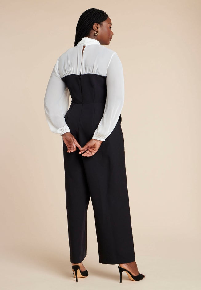Twofer Tie Neck Jumpsuit image number 2