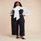 Twofer Tie Neck Jumpsuit image number null