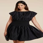 Shirred Flare Mini Dress image number null