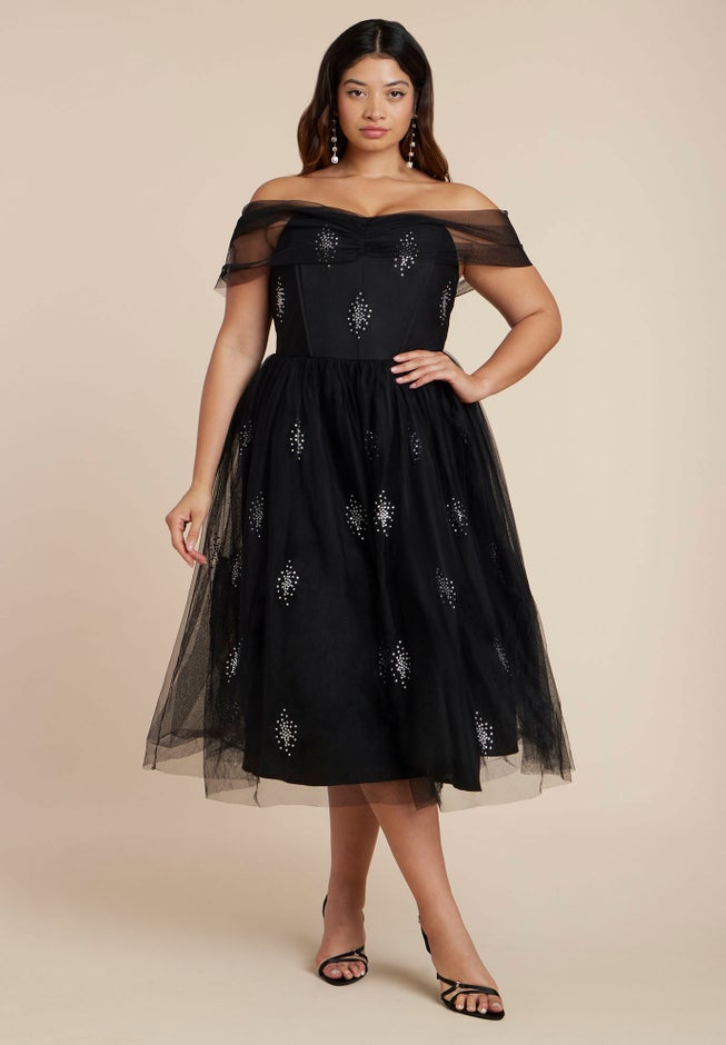 Embellished Flare Midi Dress image number 1