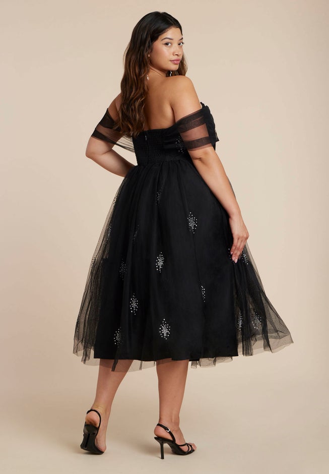 Embellished Flare Midi Dress image number 2