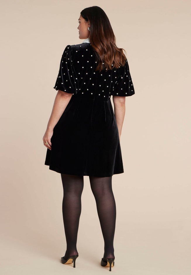 Embellished Puff Sleeve Mini Dress image number 1