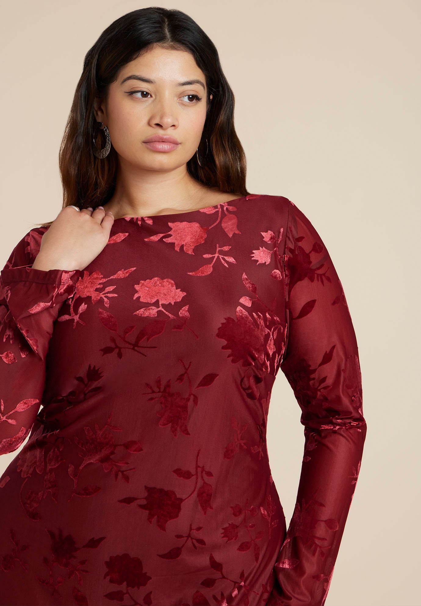 Velvet Burnout Maxi Dress image number 2